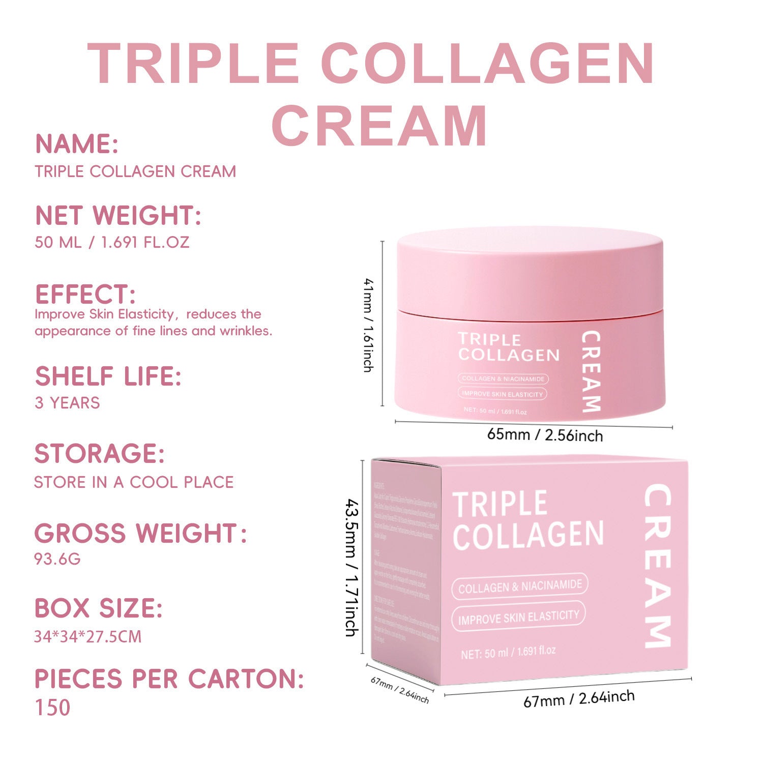 Triple Collagen Egg White Icing Cream 50ml – Firming & Nourishing Skincare - Glowy Skin