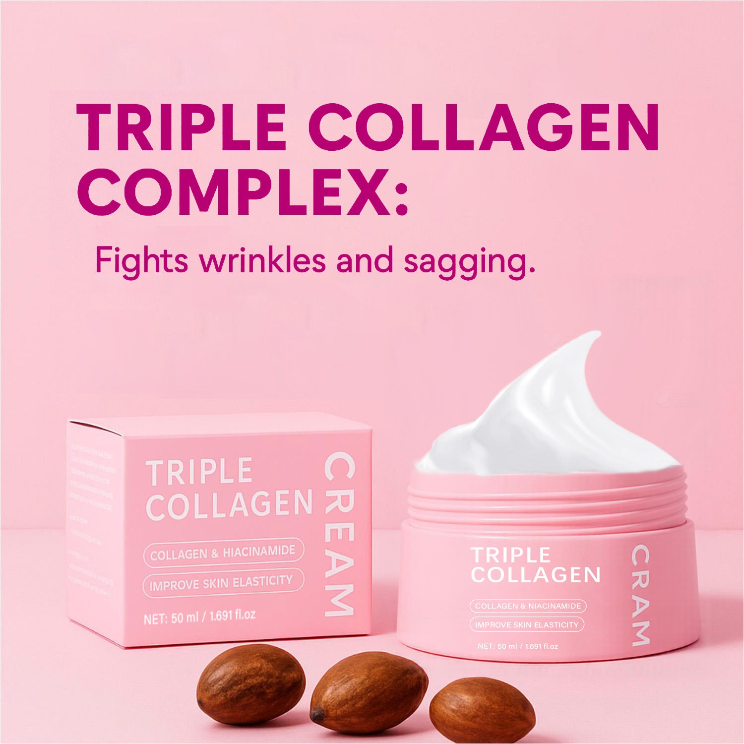 Triple Collagen Egg White Icing Cream 50ml – Firming & Nourishing Skincare - Glowy Skin