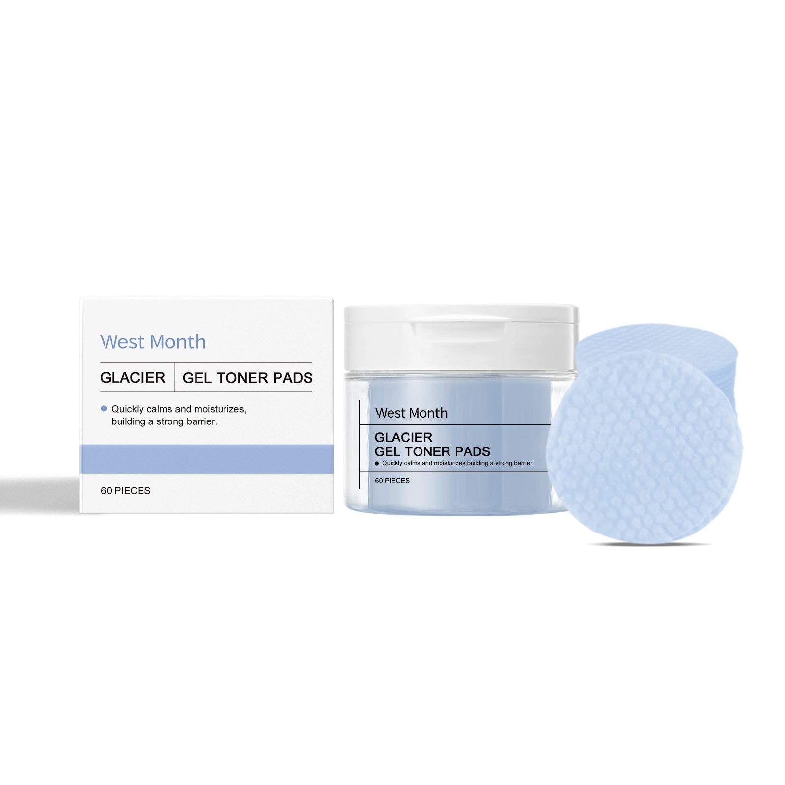 Glacier Water Soothing Cotton Pads – 60 Pieces | Deep Hydration & Instant Freshness