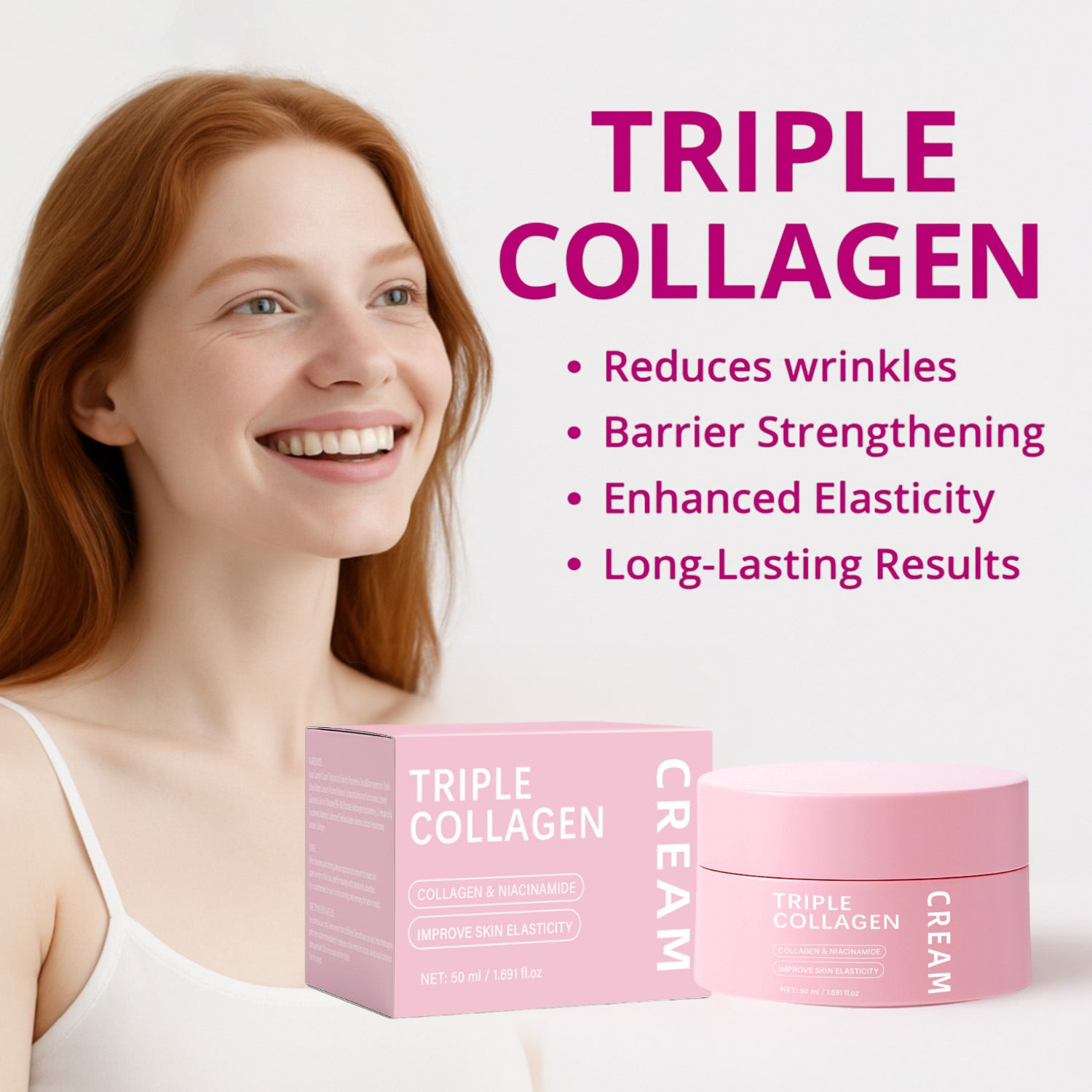 Triple Collagen Egg White Icing Cream 50ml – Firming & Nourishing Skincare - Glowy Skin